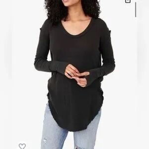 NWT Free People Colby Black Oversized Top Sz S